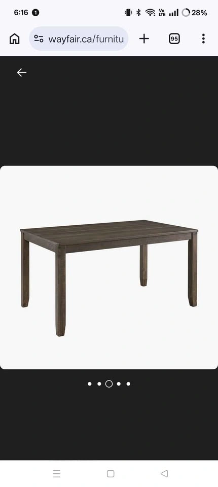 Brand New 6-Seater Solid Wood Dining Set – Wayfair - photo 3