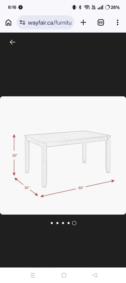 Brand New 6-Seater Solid Wood Dining Set – Wayfair - photo 4