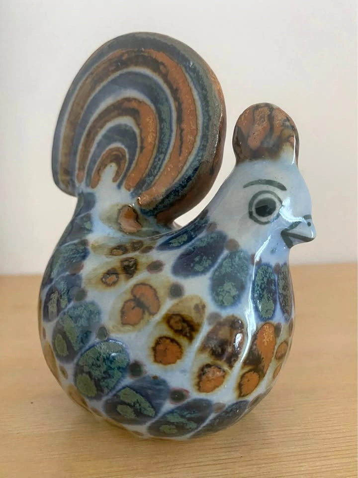 El Palomar Mexico Rooster Figurine, Tonala Pottery