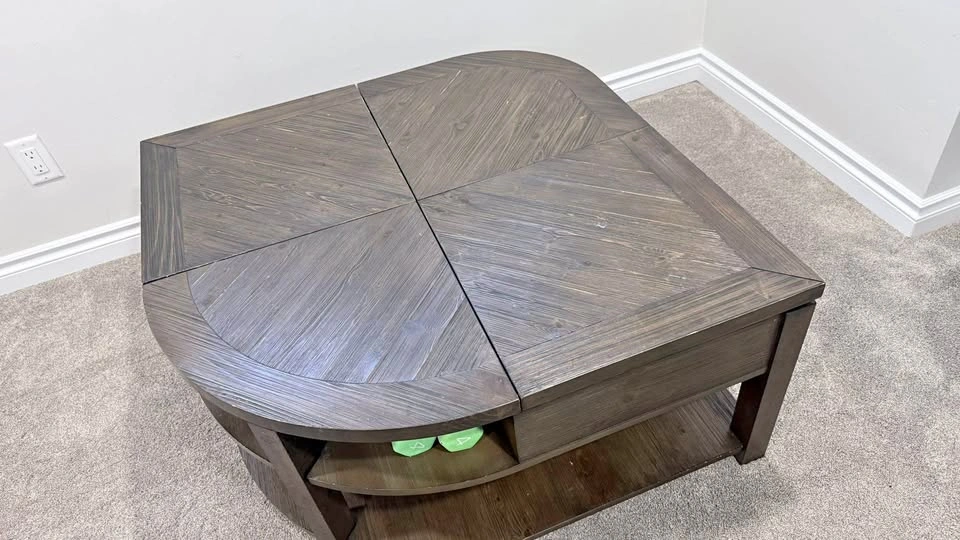 Real Wood Lift-Top Coffee Table with Storage