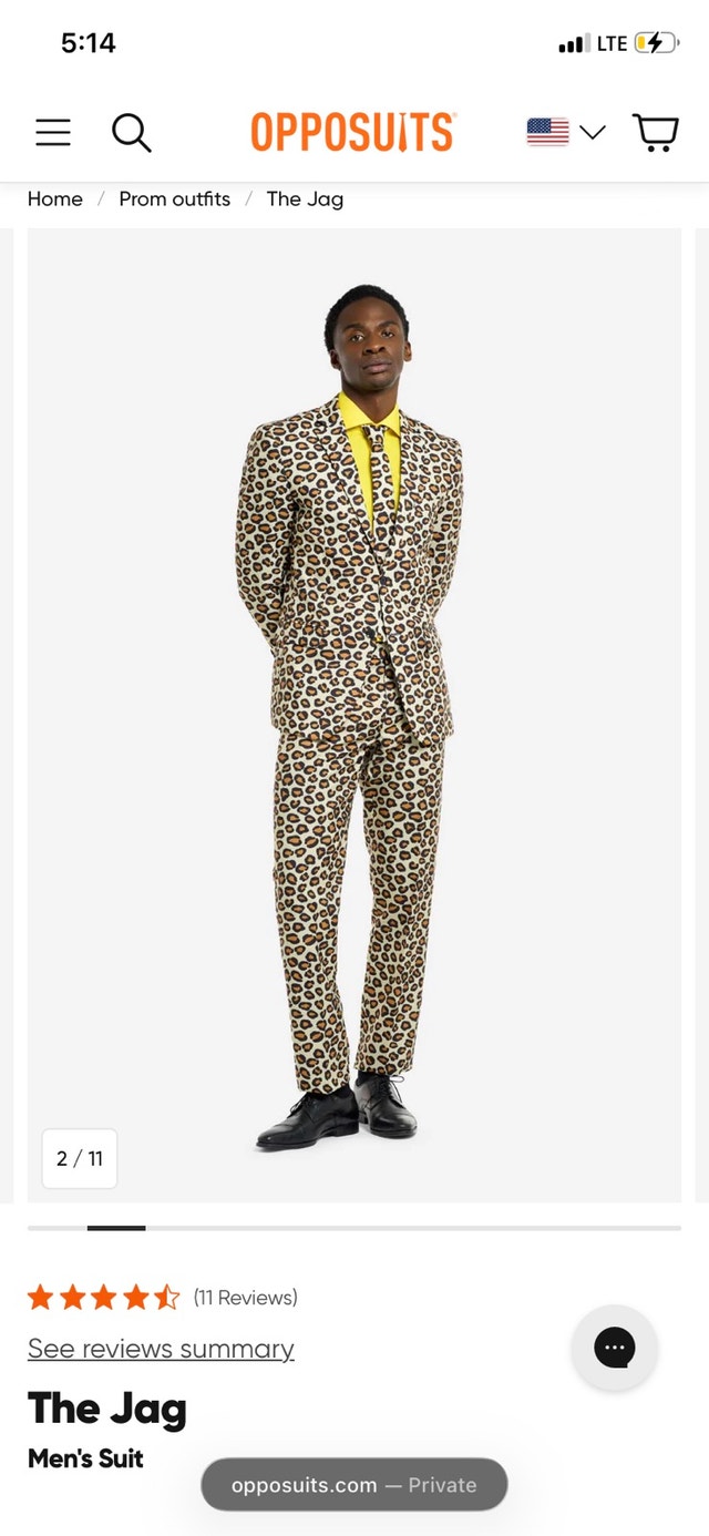 Jaguar Print Suit Sz 38