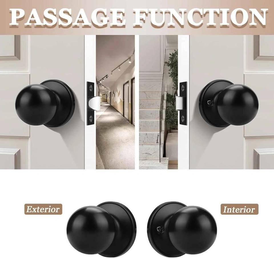 Probrico Matte Black Ball Passage Door Knobs (10 Pack) - photo 2