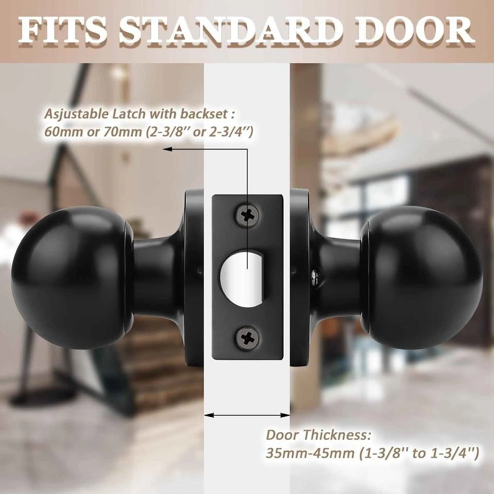 Probrico Matte Black Ball Passage Door Knobs (10 Pack) - photo 3
