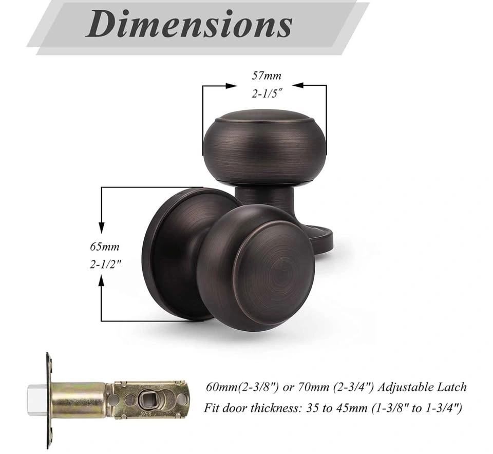 Probrico 6 Pack Oil Rubbed Bronze Door Knobs - photo 3