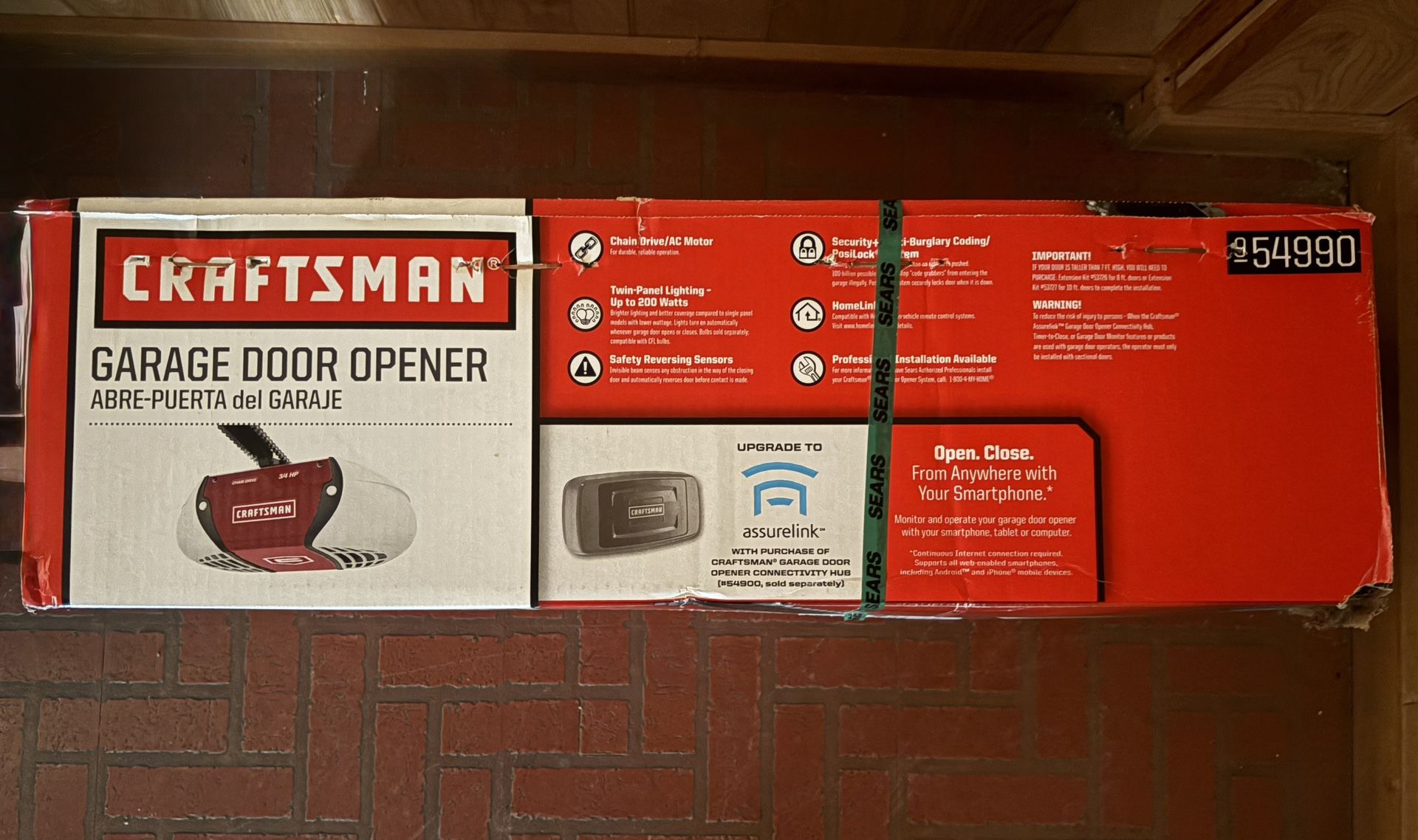 NEW Craftsman 3/4 HP Chain Drive Garage Door Opener (139.54990) - photo 2