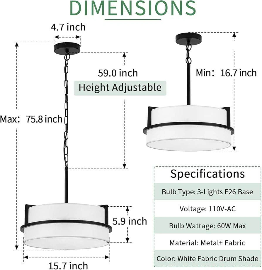 DWLGIGH Modern Drum Chandelier - photo 4