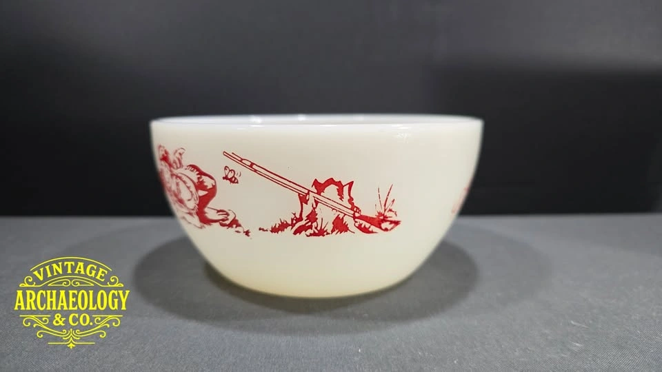Davy Crockett Fire-King Milk Glass Bowl and Mug Set - photo 3