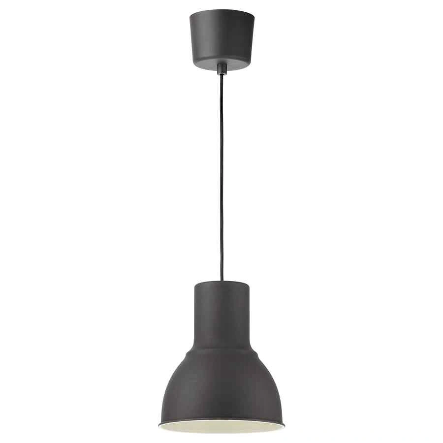 HEKTAR Pendant lamp, dark gray, 22 cm (9 ")