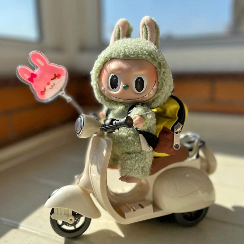 Scooter/Motorcycle for Labubu Doll with Light and Music