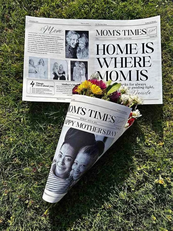 🌷 Mother’s Day Special – Personalized Newspaper Bouquet 📰💐