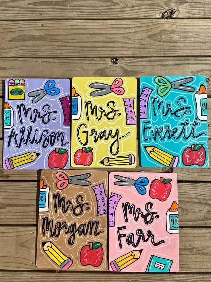 Custom Hand-Painted Banners & Personalized Clipboards for Teache
