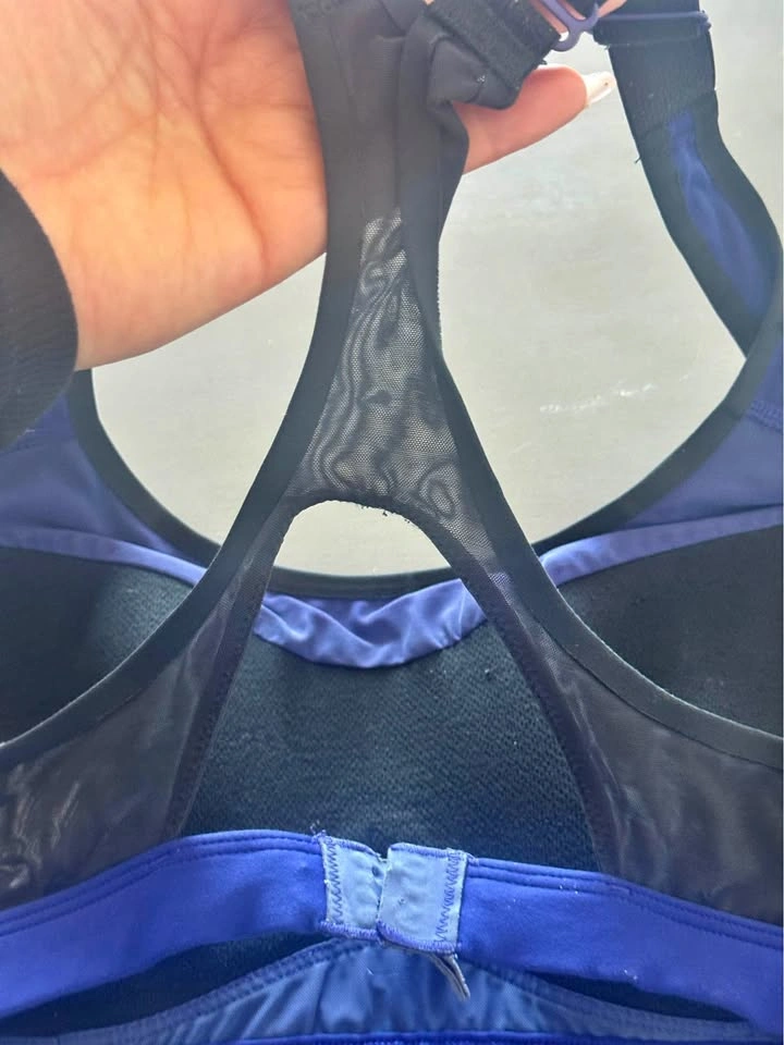 Reebok Royal Blue Black Racerback Sports Bra