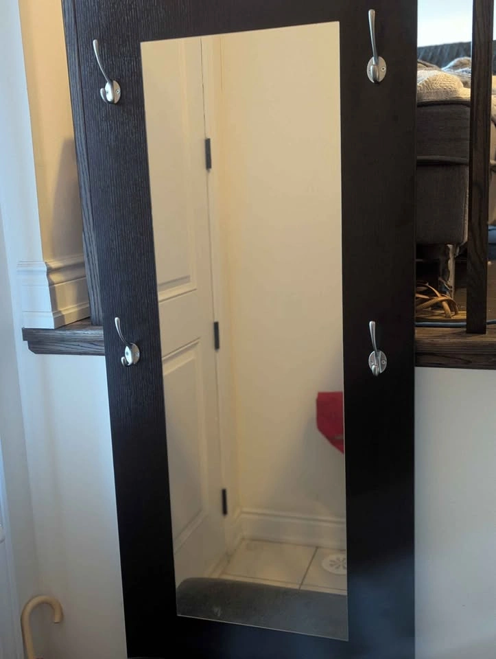 Front Door Bench with Storage and Mirror - photo 2