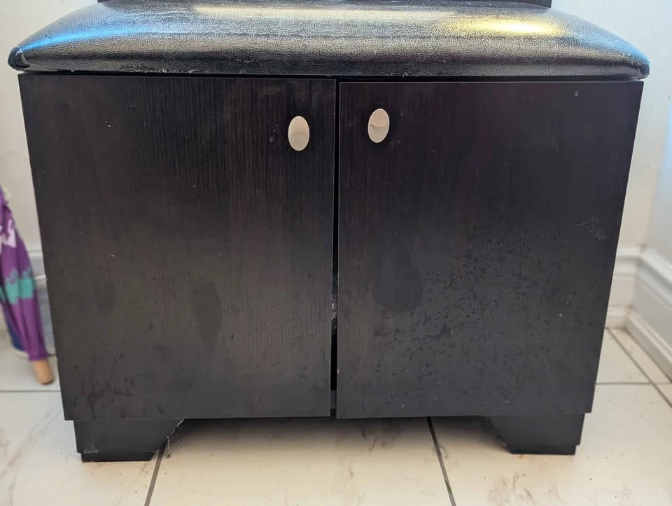 Front Door Bench with Storage and Mirror - photo 3