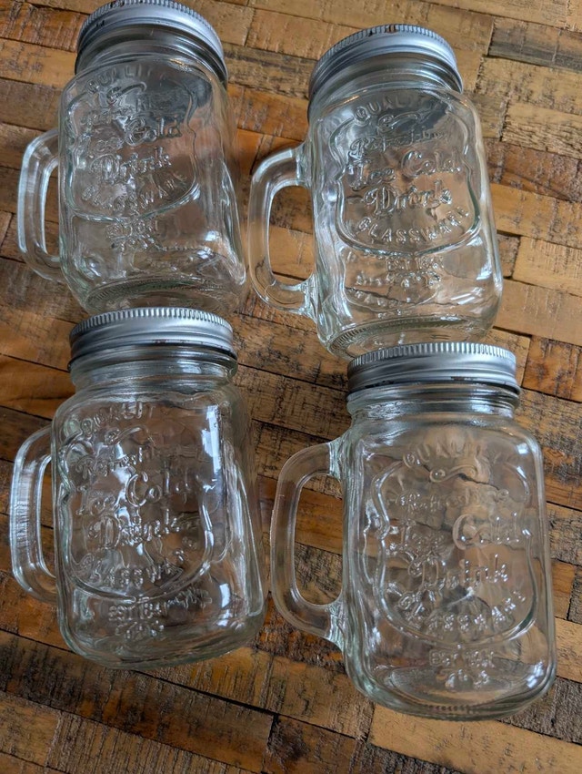 Set of 4 Mason Jar Mugs Retro Style - photo 2