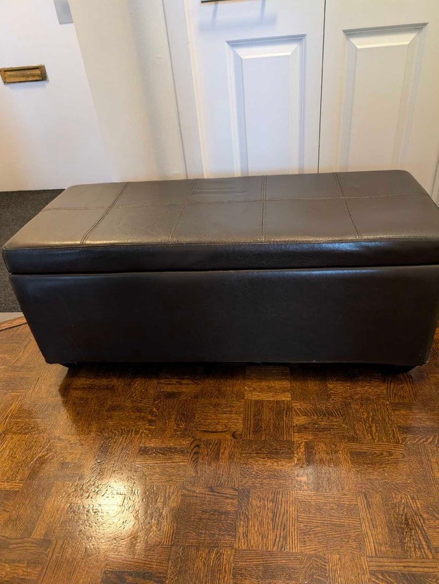 Storage Bench Espresso Faux Leather – Large Capacity