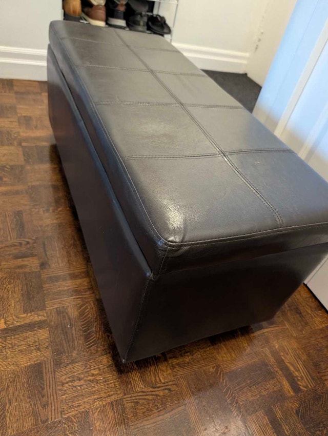 Storage Bench Espresso Faux Leather – Large Capacity - photo 4