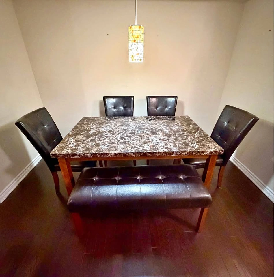 Dining Chair Set with Tufted Faux Leather