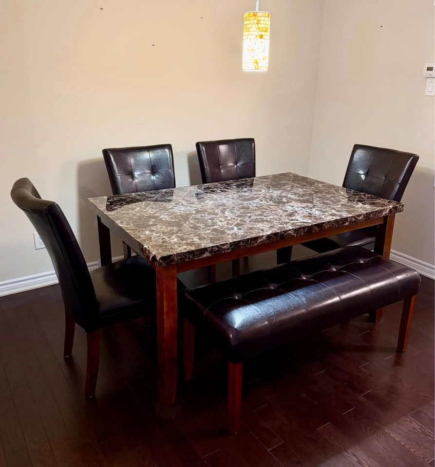 Dining Chair Set with Tufted Faux Leather - photo 2