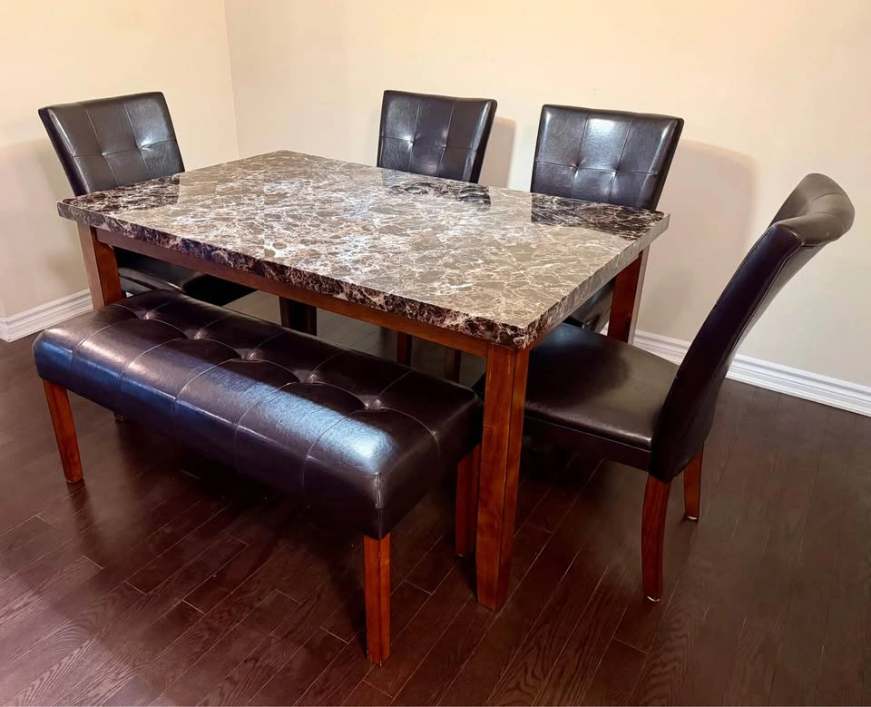 Dining Chair Set with Tufted Faux Leather - photo 3
