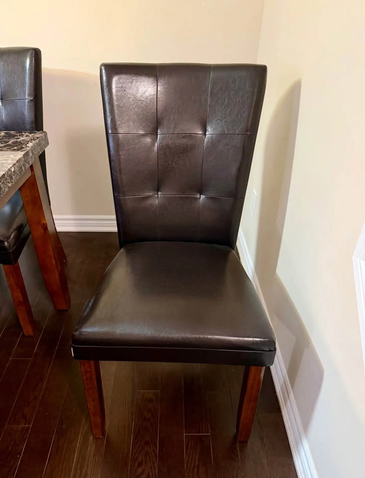 Dining Chair Set with Tufted Faux Leather - photo 4