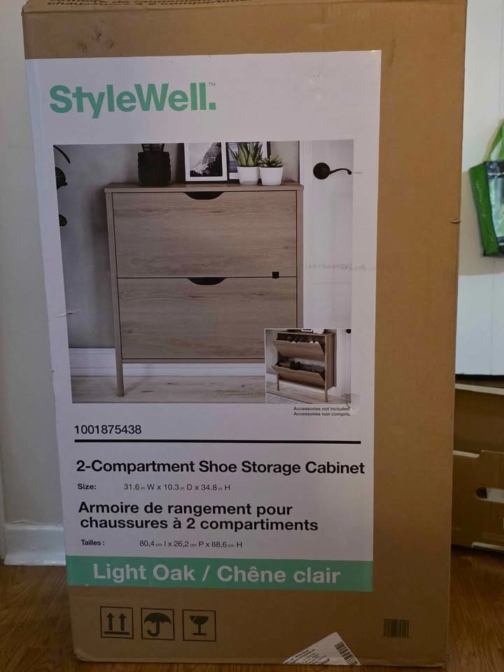 Brand New StyleWell 2-Tier Shoe Storage Cabinet (In Box) - photo 2