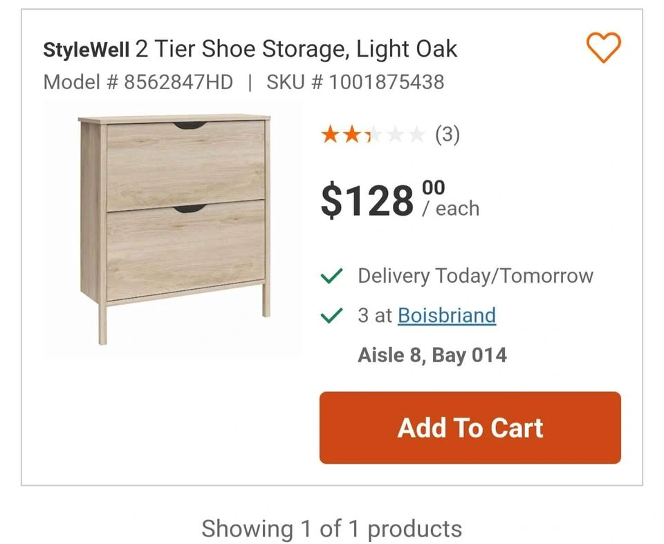 Brand New StyleWell 2-Tier Shoe Storage Cabinet (In Box) - photo 3