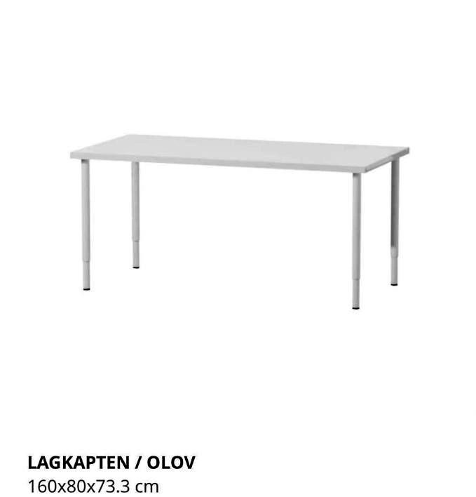 IKEA White Table With Adjustable Leg