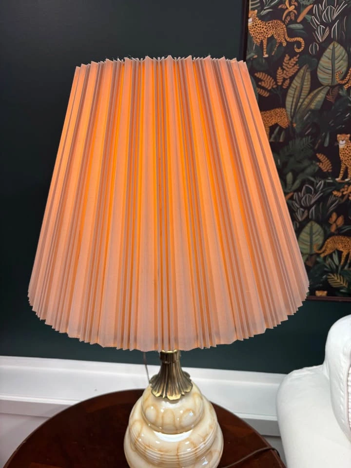 Vintage brass and glass lamp in working condition - photo 4