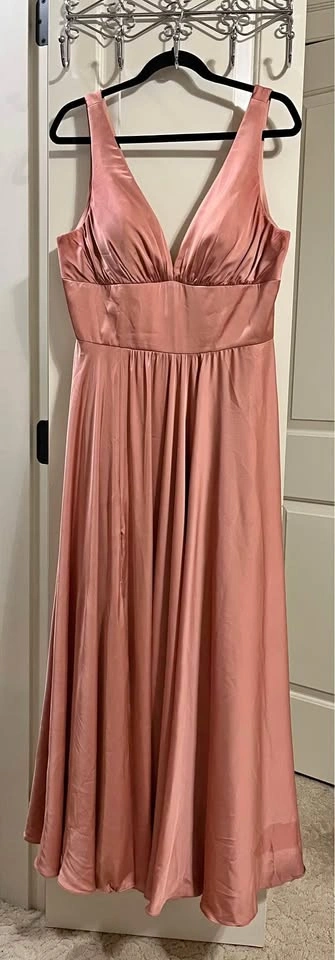 Pink Satin Bridesmaids Dress