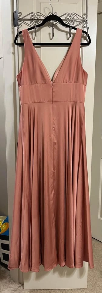 Pink Satin Bridesmaids Dress - photo 2