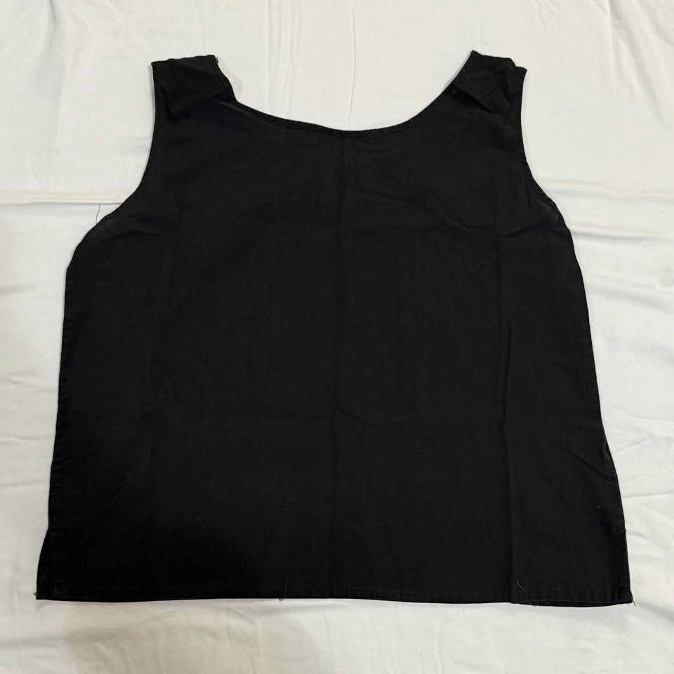 100% Cotton Vintage Boxy Tank Top - Black - photo 2
