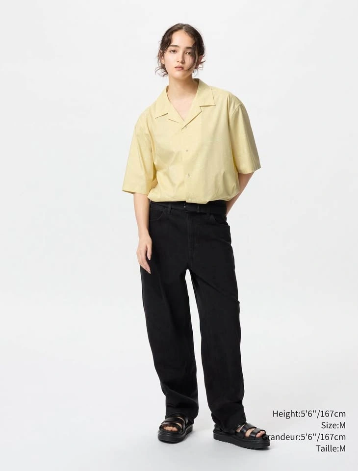 Uniqlo Short Sleeve Button-Up Shirt - Mens M - Black - photo 5