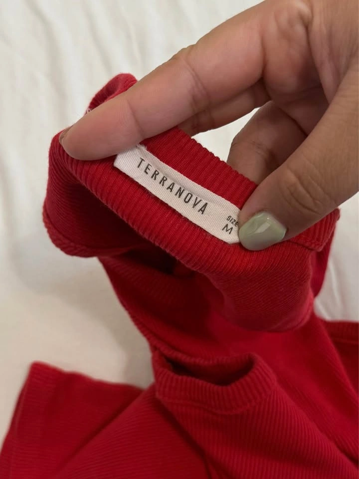 Red Ribbed Tank Top - photo 3