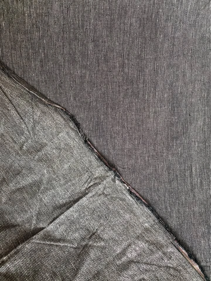 Black and White Thin Striped Cotton Fabric - photo 2