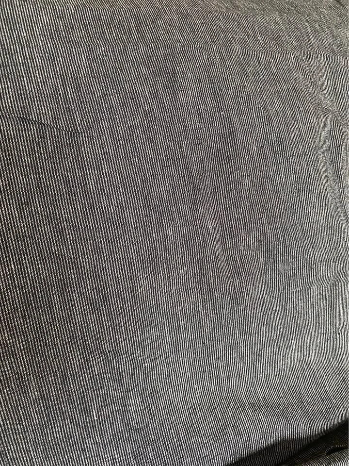 Black and White Thin Striped Cotton Fabric - photo 4