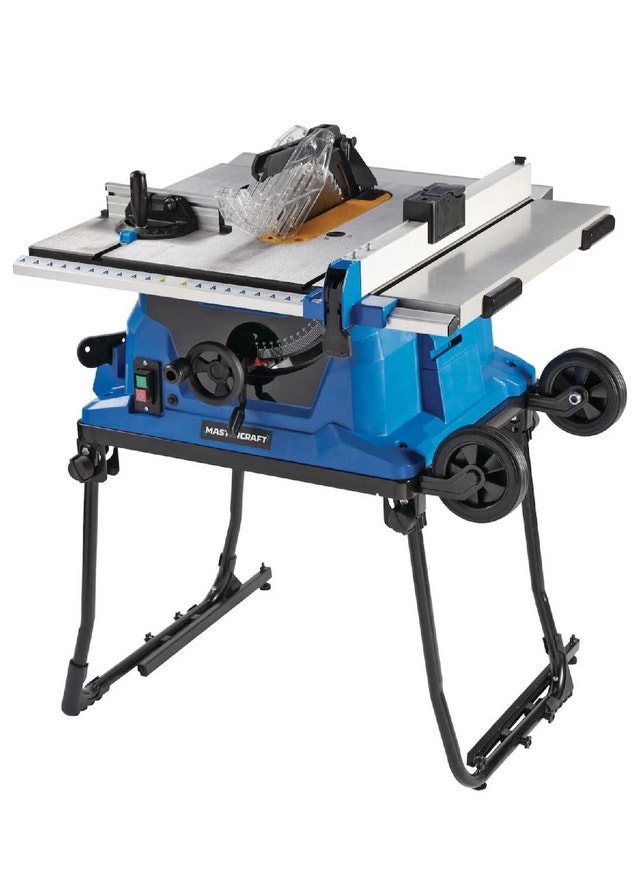 Mastercraft Portable Table Saw with Fold & Roll Stand