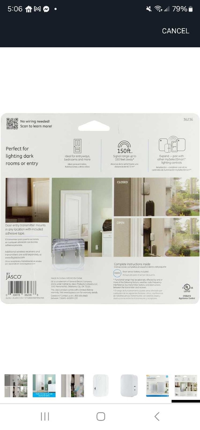 GE Wireless Control Entry Contact Sensor On/Off Timed - photo 3