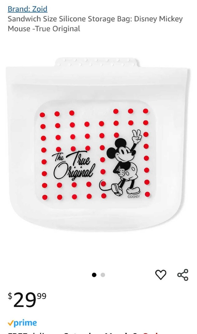 Pyrex Reusable Silicone Sandwich Bags - Mickey Mouse