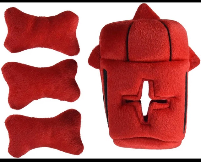 4 pcs Stuffable Fire Hydrant Plush Toy Interactive Hide and Seek