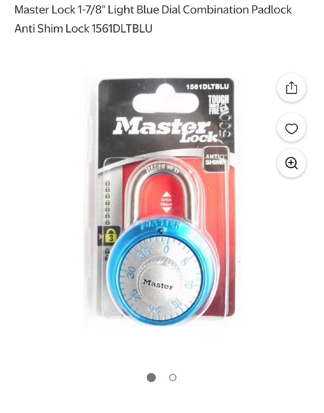 Master Lock Light Blue Dial Combination Padlock