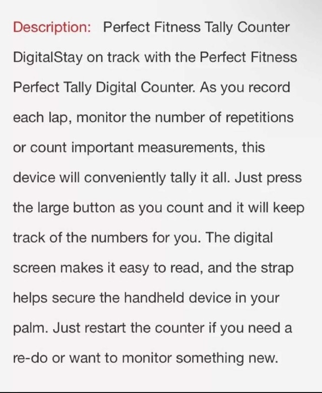 Perfect Fitness Digital Tally Counter Pro + Laynard + Battery - photo 5