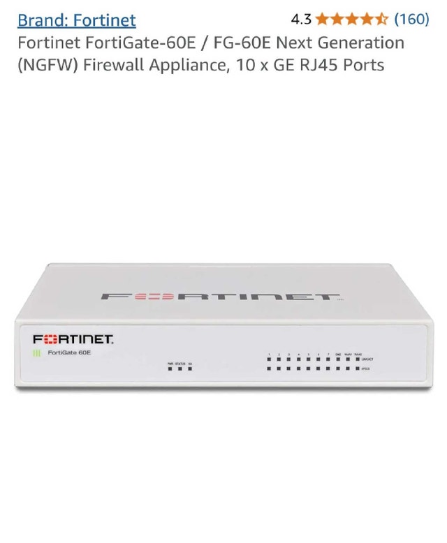 Fortinet FortiGate-60E NGFW Firewall