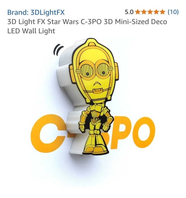 3D Light FX Star Wars C-3PO LED Wall Light - photo 2