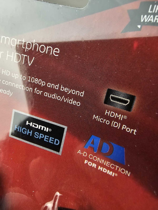 GE HDMI to Micro HDMI Type D Cables - 6ft, 4K Ultra High Speed - photo 4