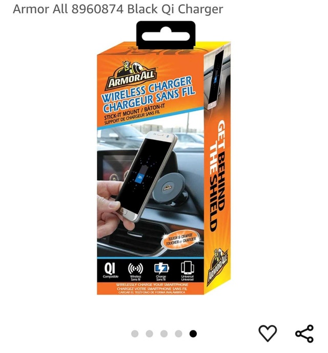 Armor Wireless Car Charger - Black Qi