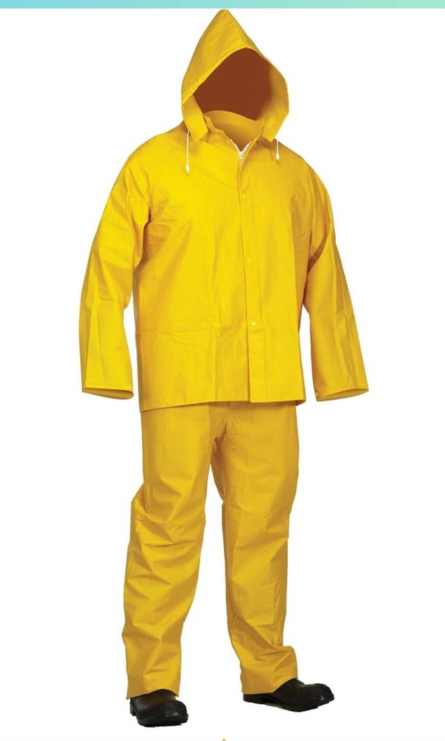 West Chester PVC Over Polyester Rain Suits LARGE Yellow (1 Suit)