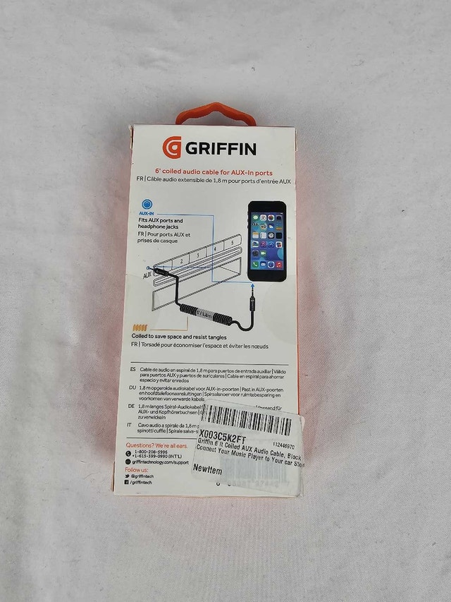 Griffin 3.5mm Audio AUX Coiled Cable (2 Available) - photo 2