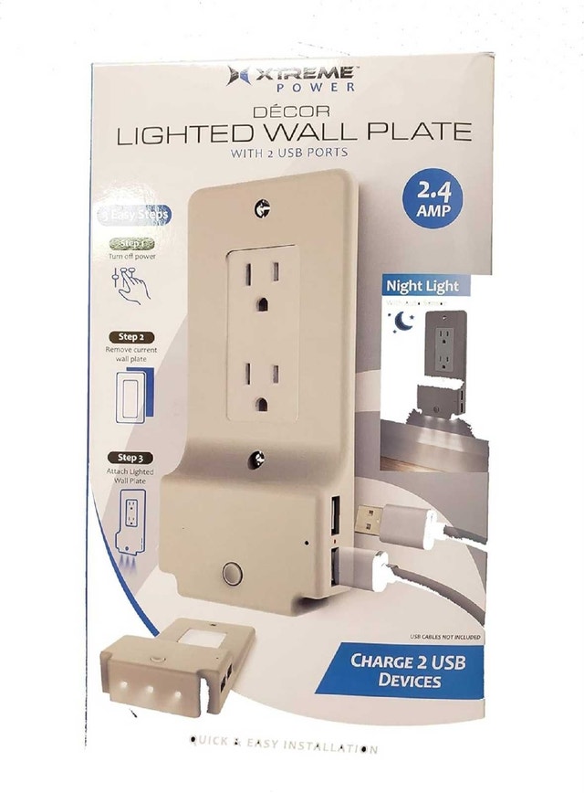 Xtreme Power Decor Lighted Wall Plate with 2 USB Ports - photo 2