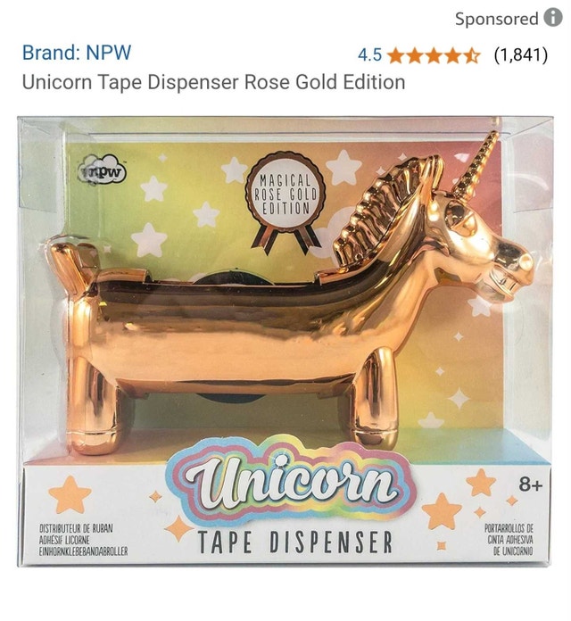Unicorn Tape Dispenser Rose Gold Edition